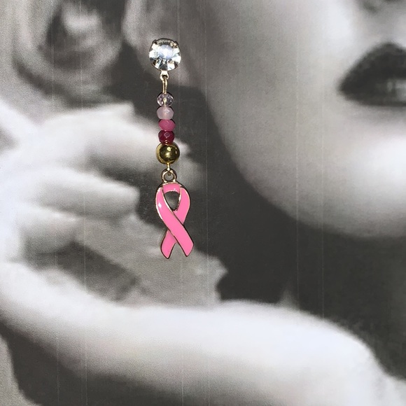 Handcrafted Pink Hope Dangling Earrings - Picture 1 of 6